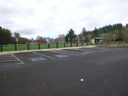 Hard surface parking at sports complex – accessible parking – restrooms – sports fields